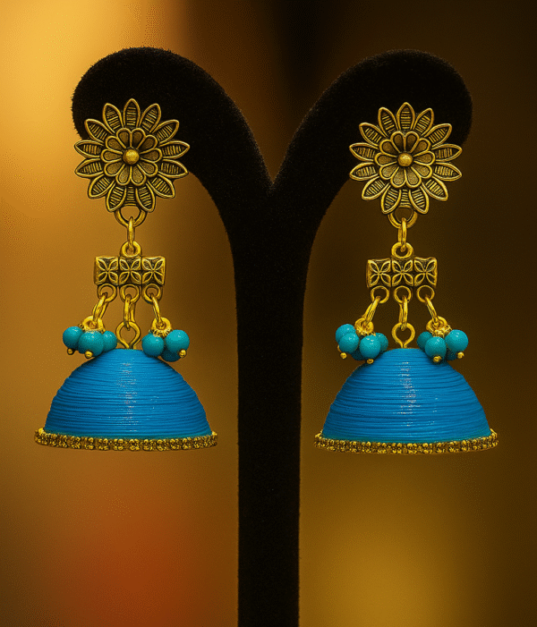 Antique Golden Flower Jhumka