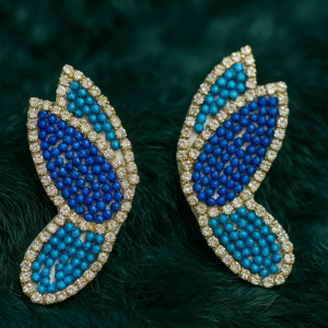 Butterfly Wings Trendy Studs - Blue