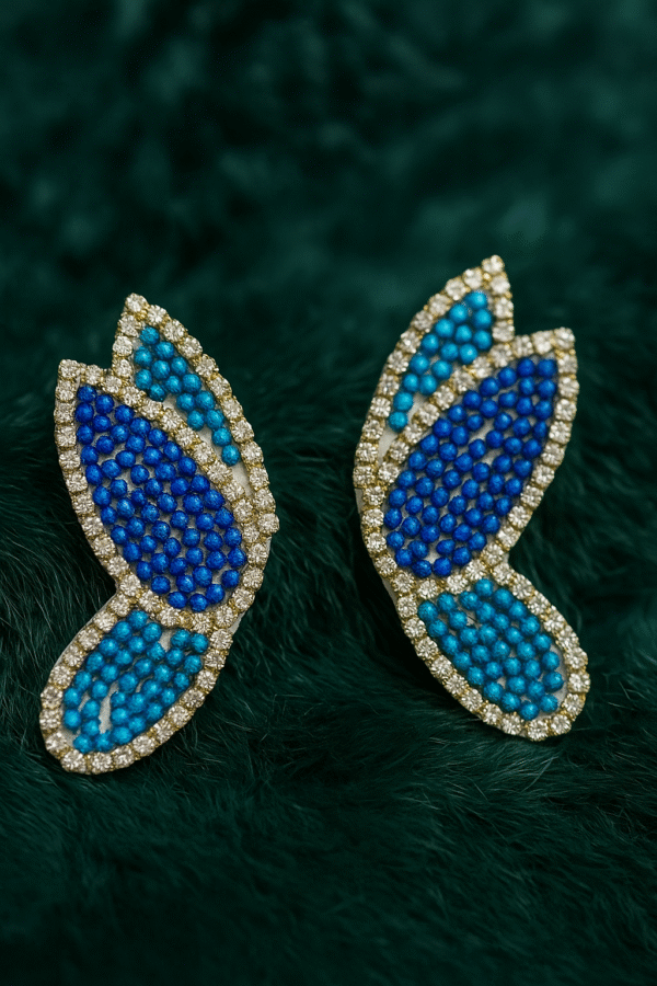 Butterfly Wings Trendy Studs - Blue