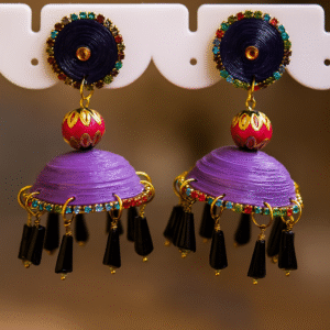 Purple Lavender Beads Jhumka