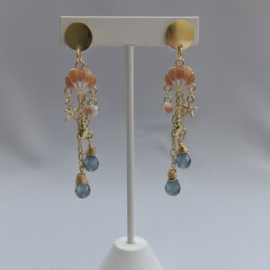 Shell Star and Crystal Trendy Earrings