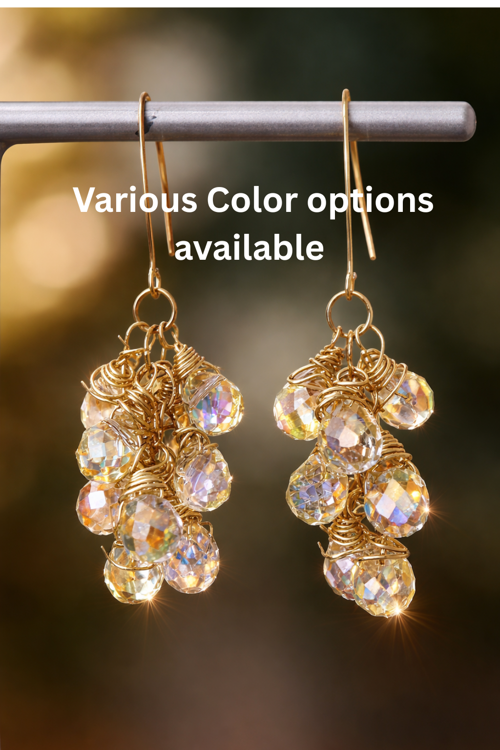 Crystal Grapes Bunch Earrings