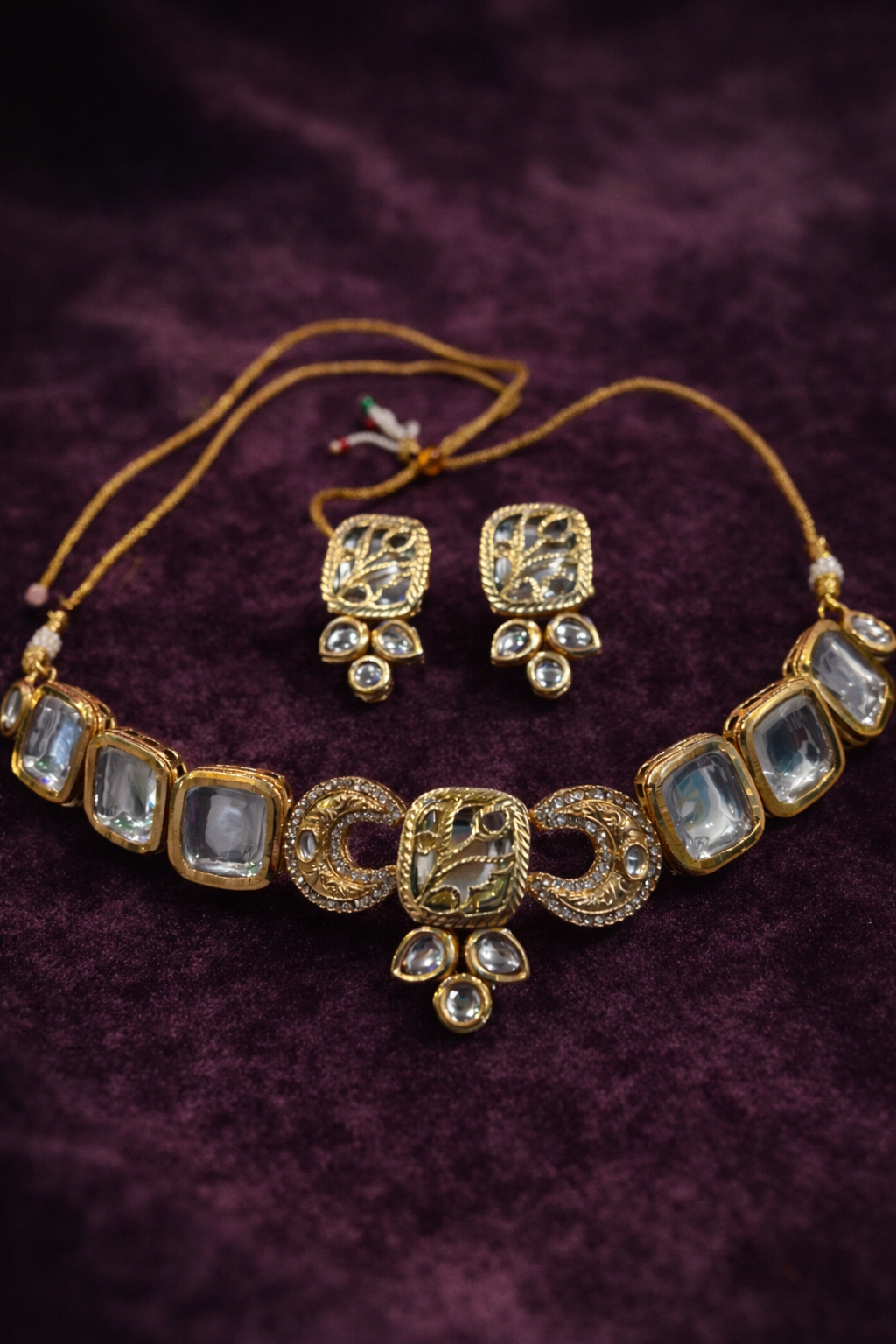 Rang Single layer Gold Plated Kundan Jewellery - Image 2
